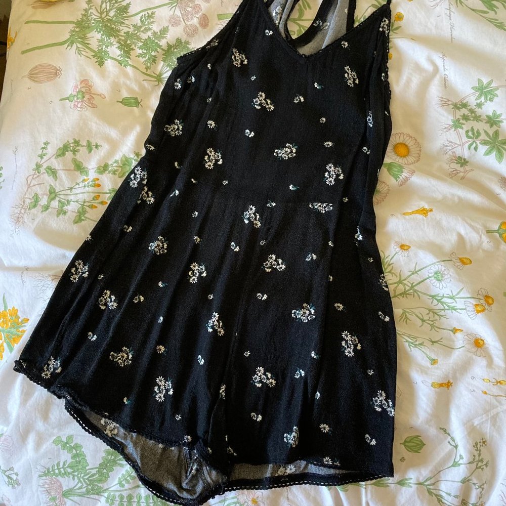 kendall and kylie - black floral romper